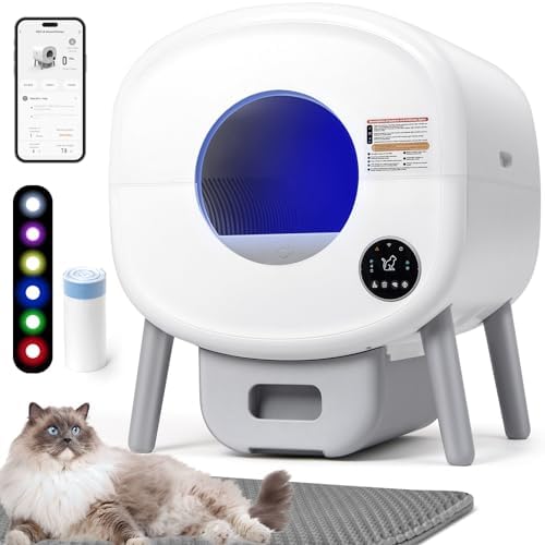 Self-Cleaning Spacious Cat Litter Box for Multi-Cats | Smart Control & Odor-Free